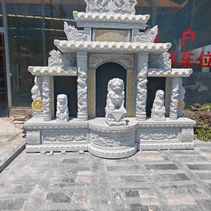 漯河芝麻白中国黑石材套墓 花岗岩墓碑