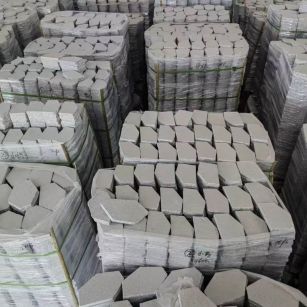 漯河芝麻白石材冰裂纹，碎拼。